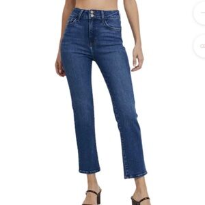 Double Button Straight Leg Jeans